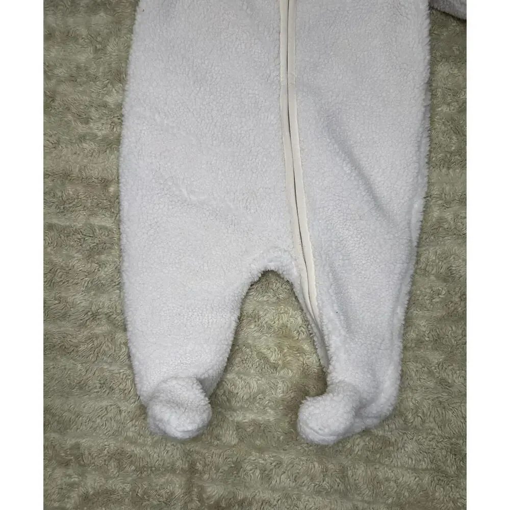 Ralph Lauren pink Bear-Ear hooded Teddy fleece bunting suit/one-piece Size 6M